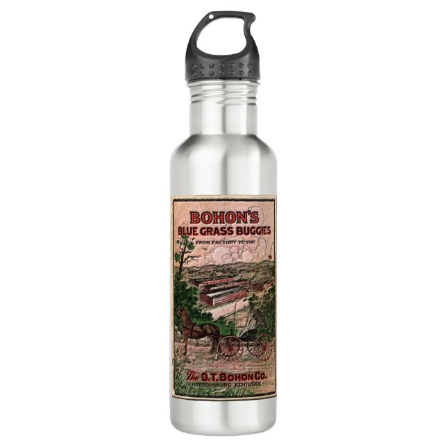 Bohon's Kentucky Bluegrass Buggies Stainless Steel 710 Ml Water Bottle (Front)