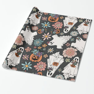 BohoWeen Halloween Ghosts Wrapping Paper