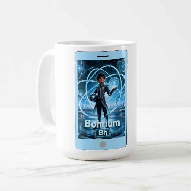 Bohrium (Bh) –  ATOMIVRA™ Collection Coffee Mug (Front Left)