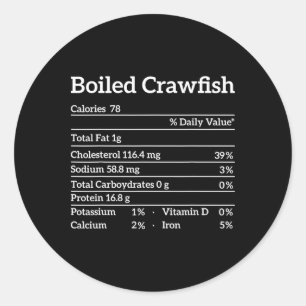 Boiled Crawfish Nutrition Facts Food Matching Mard Classic Round Sticker