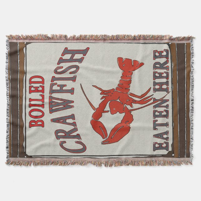 Boiled Crawfish Throw Blanket (Front)