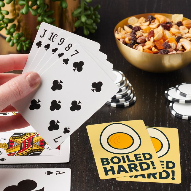 BOILED HARD! Funny Hard Boiled Egg Humour  Playing Cards (Creator Uploaded)