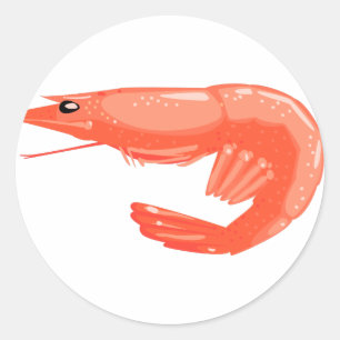 Boiled Shrimp Classic Round Sticker