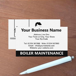 Boiler Maintenance Cartoon Business Card