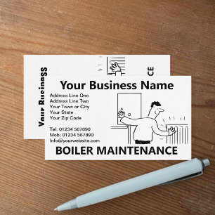 Boiler Maintenance Cartoon Business Card