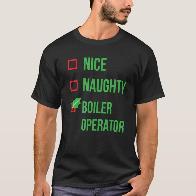 Boiler Operator Funny Pajama Christmas T-Shirt (Front)