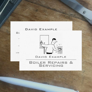 Boiler Repairs & Servicing with Illustration Business Card