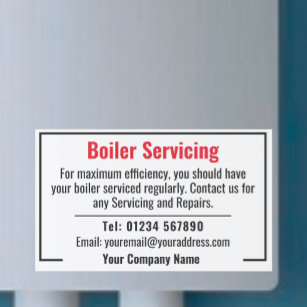 Boiler Servicing and Repairs Heating Engineer Rectangular Sticker