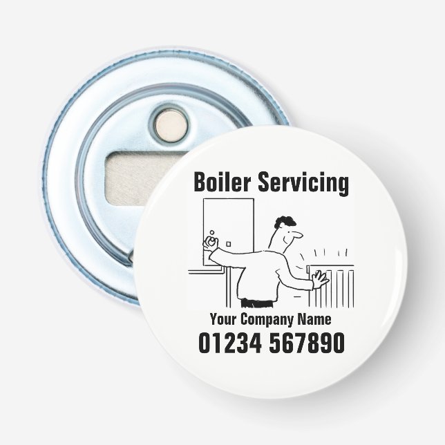 Boiler Servicing Contact Details Bottle Opener (Front)