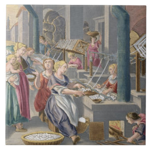 Boiling the Cocoons to Destroy the Chrysalids and Ceramic Tile