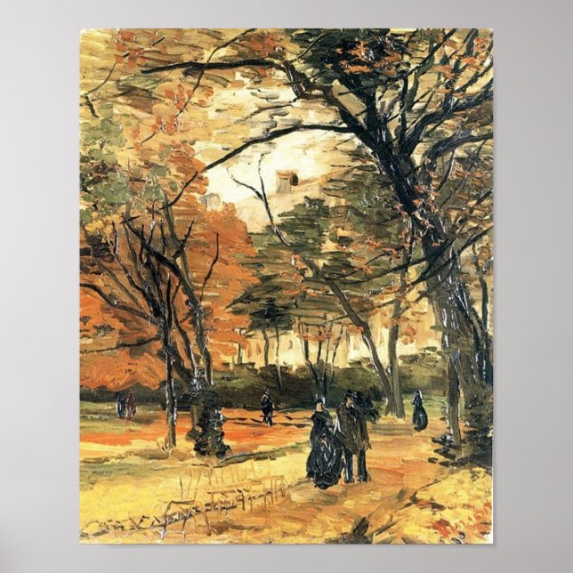Bois de Boulogne People Walking Van Gogh Fine Art Poster (Front)