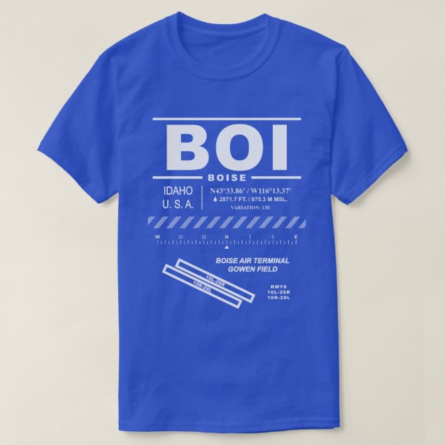 Boise Air Terminal Gowen Field BOI T-Shirt (Design Front)