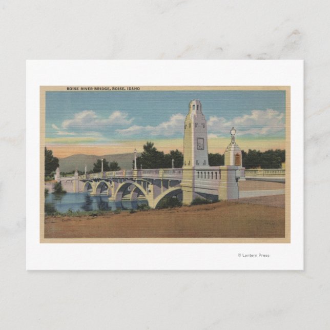 Boise, ID - View of Boise River Bridge Postcard (Front)