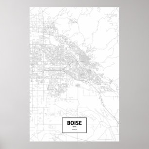 Boise, Idaho (black on white) Poster