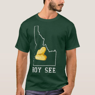 Boise Idaho Map Idaho Potato State Boy See Idaho T-Shirt