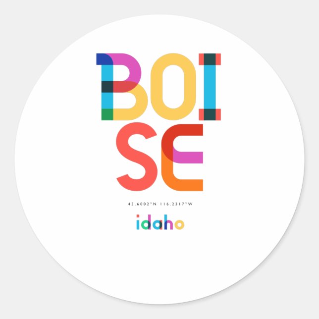 Boise Idaho Mid Century, Pop Art, Classic Round Sticker (Front)