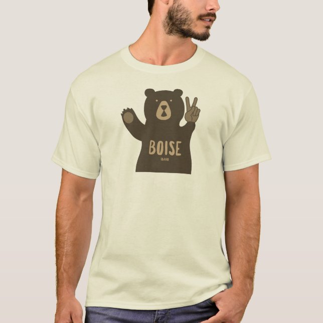 Boise Idaho Peace Bear T-Shirt (Front)