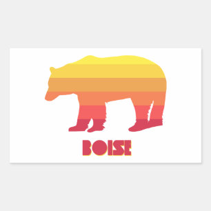 Boise Idaho Rainbow Bear Rectangular Sticker