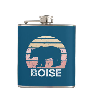 Boise Idaho Retro Bear Hip Flask