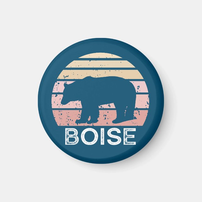 Boise Idaho Retro Bear Magnet (Front)