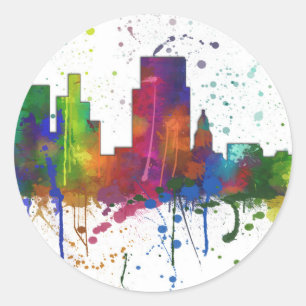 BOISE IDAHO SKYLINE CLASSIC ROUND STICKER