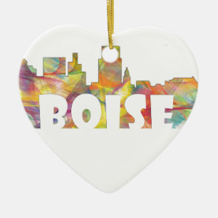 BOISE IDAHO SKYLINE MCLR2 CERAMIC TREE DECORATION