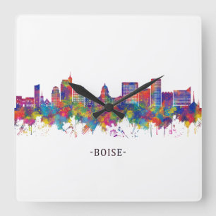 Boise Idaho Skyline Square Wall Clock