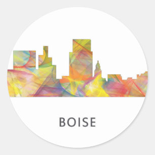 BOISE IDAHO SKYLINE WB1 - CLASSIC ROUND STICKER