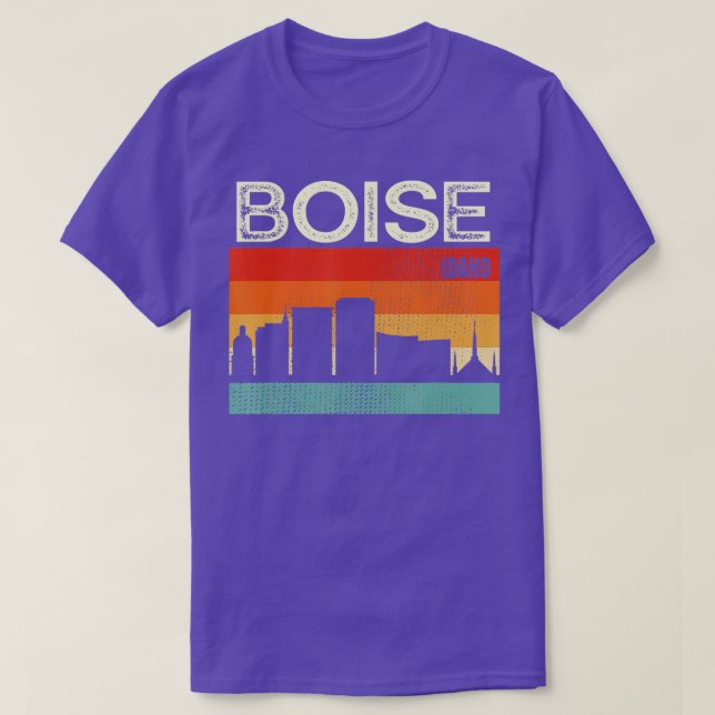 Boise Idaho Town Skyline  T-Shirt (Design Front)