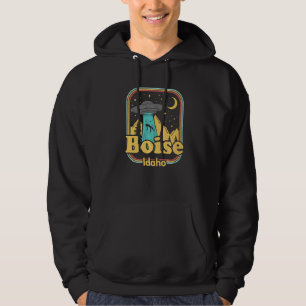 Boise Idaho Ufo Alien Hunter 80s State Pride Hoodie