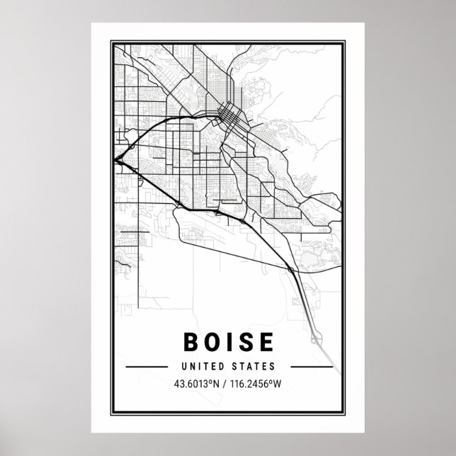 Boise Idaho USA City Travel City Map Poster (Front)