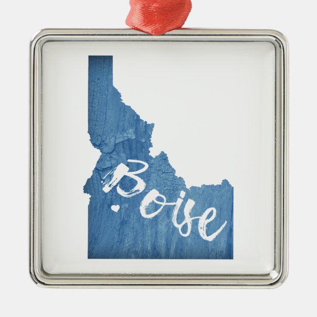 Boise, Idaho Wood Grain Metal Ornament (Front)