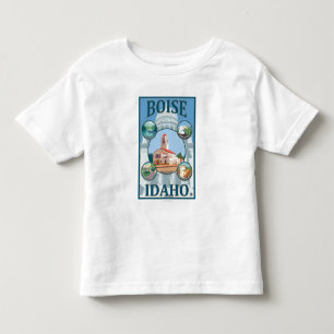 Boise, IdahoScenic Travel Poster Toddler T-Shirt