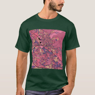 Boise Map Pattern in Purple Pink Oversized T-Shirt