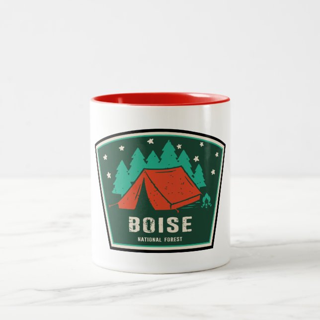 Boise National Forest Camping Two-Tone Coffee Mug (Center)