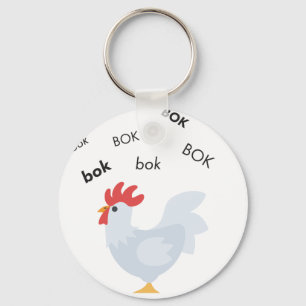 Bok Chicken Cute Emoji Key Ring
