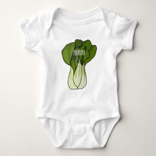 Bok choy cartoon illustration baby bodysuit