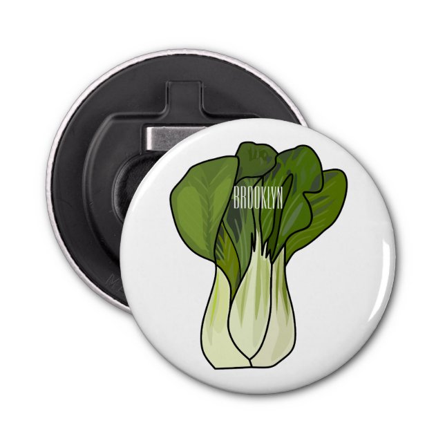 Bok choy cartoon illustration  bottle opener (Front)
