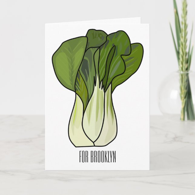 Bok choy cartoon illustration  card (Front)