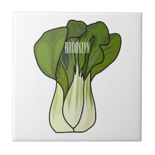 Bok choy cartoon illustration ceramic tile