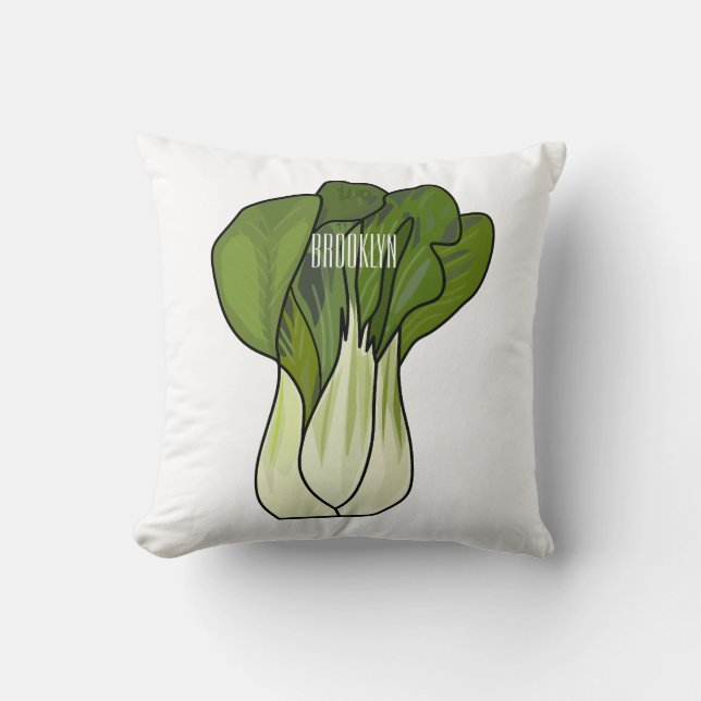 Bok choy cartoon illustration  cushion (Front)