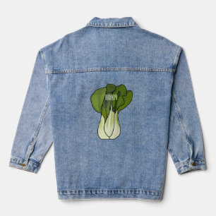 Bok choy cartoon illustration denim jacket
