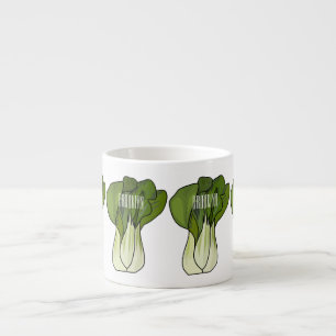 Bok choy cartoon illustration espresso cup