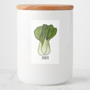 Bok choy cartoon illustration food label