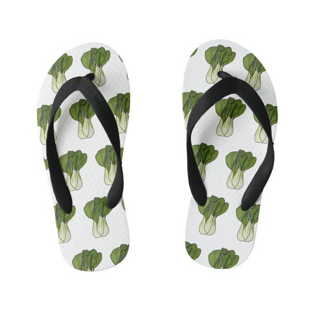 Bok choy cartoon illustration  kid's thongs (Footbed)