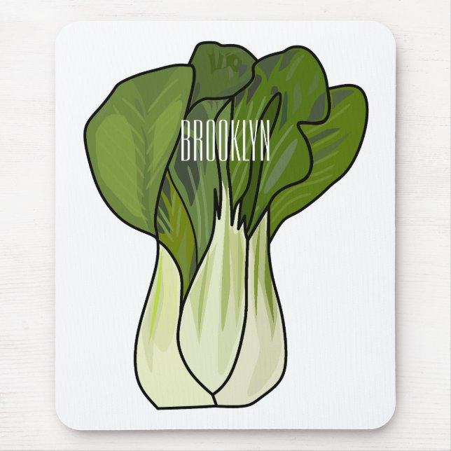 Bok choy cartoon illustration  mouse pad (Front)