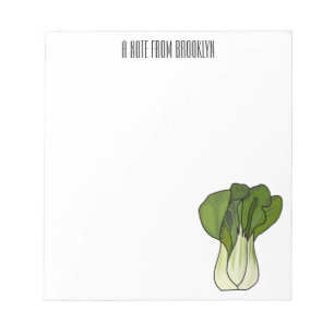 Bok choy cartoon illustration  notepad