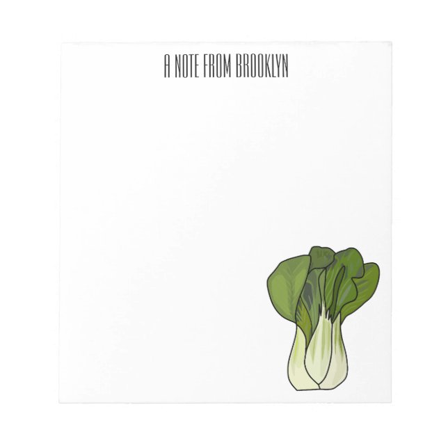 Bok choy cartoon illustration  notepad (Front)
