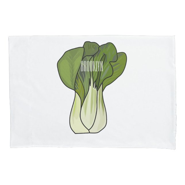 Bok choy cartoon illustration  pillowcase (Front)