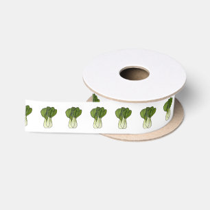 Bok choy cartoon illustration satin ribbon